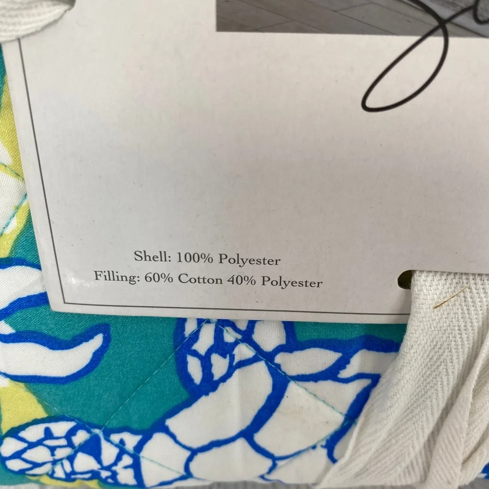 Sun and Sea Quilt Set Full Queen Teal Blue Coastal Marine Life Beach Tropical
